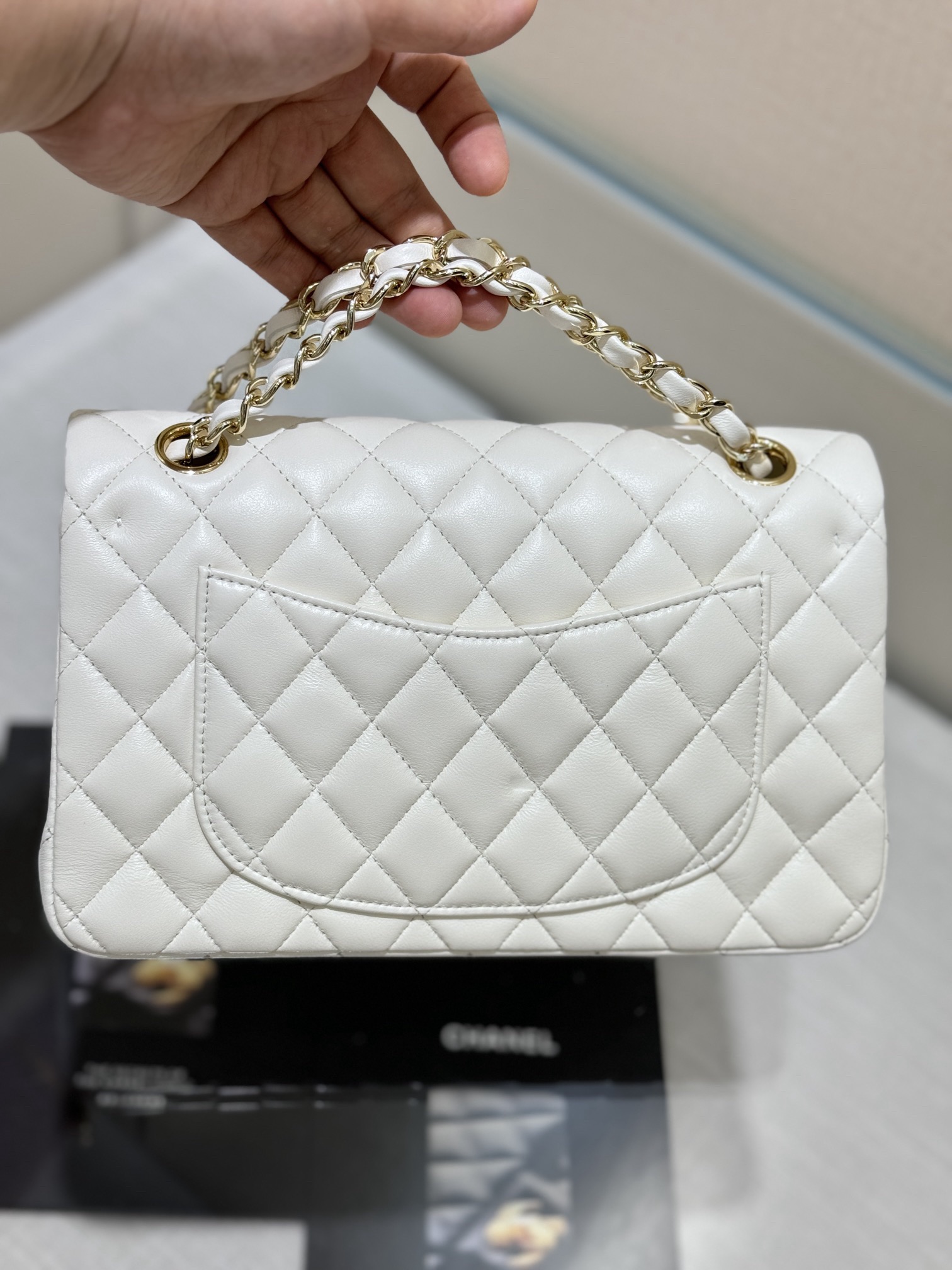 Ch@nel Flap Bag-Lambskin Leather-23CM