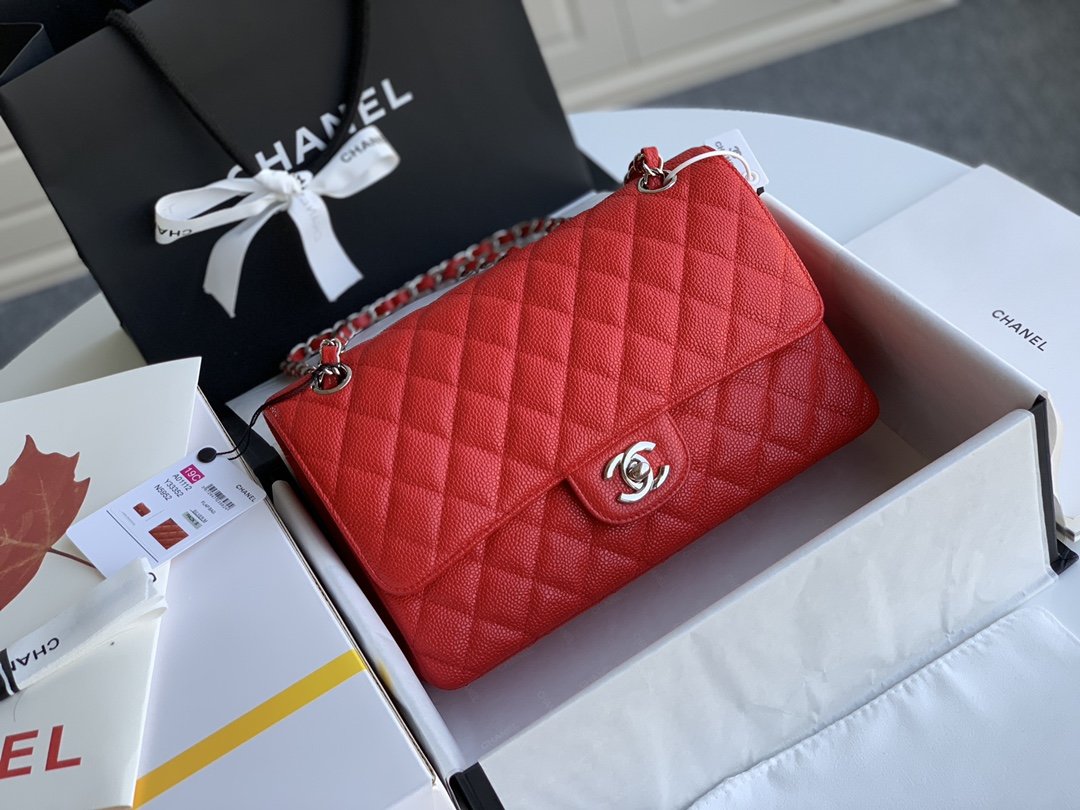 Ch@nel Flap Bag-Caviar Leather-25CM