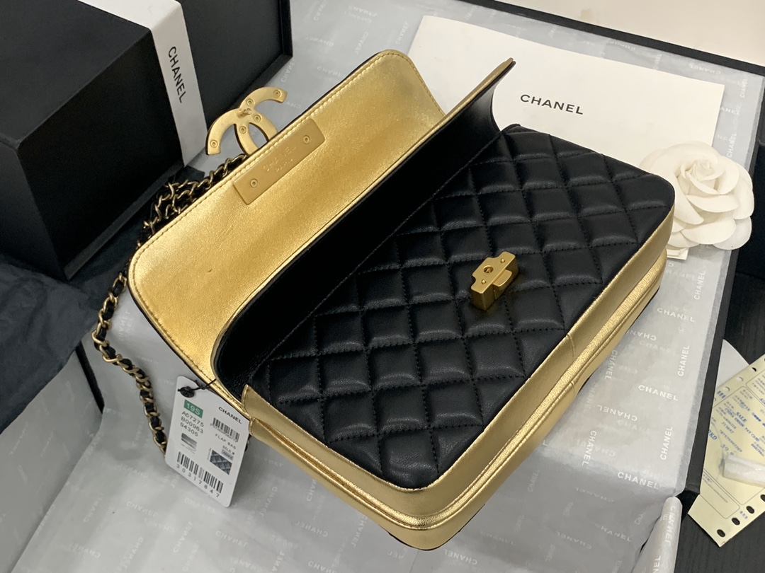 Ch@nel Flap Bag-22X7X13CM
