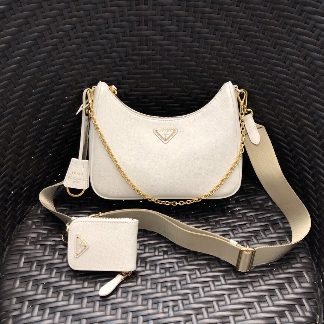 Pra*a nylon hobo bag-bh204 -23*17*6.5cm