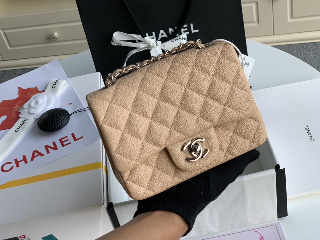 Ch@nel Flap Bag-Lambskin-Silver Hardware-17CM