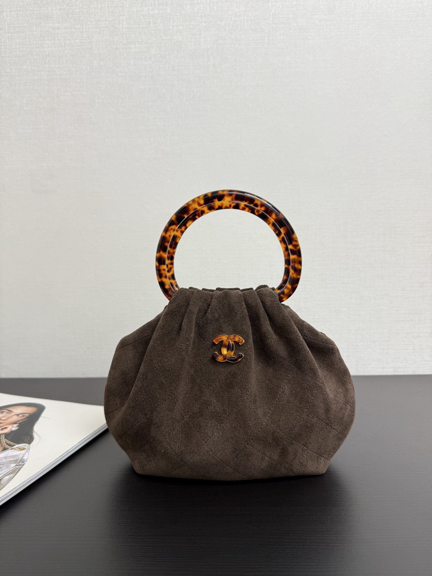 Cha*nel Matelasse Suede Hand Bag -18*24*12CM