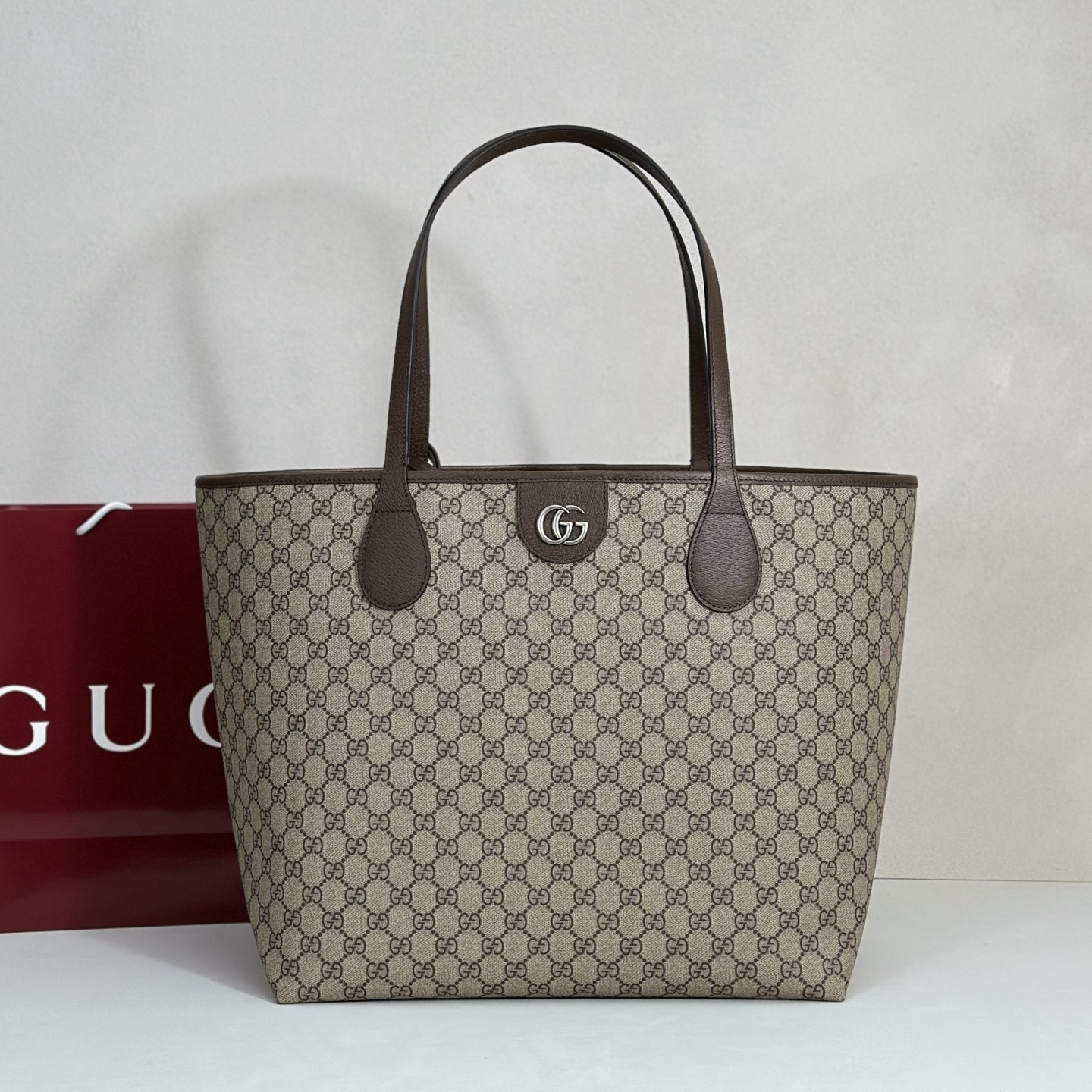 Gv*c*i Brown & Beige Ophidia GG Svp*me Tote -37.5*34.5*22CM