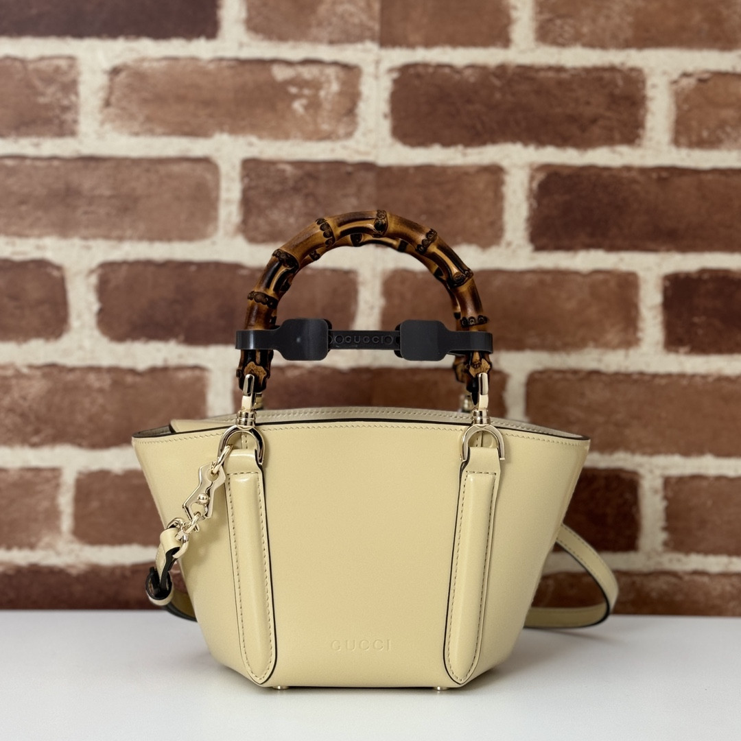 Gv*c* Mini Bamboo Top Handle Tote Bag-16(27) *14*11.5CM