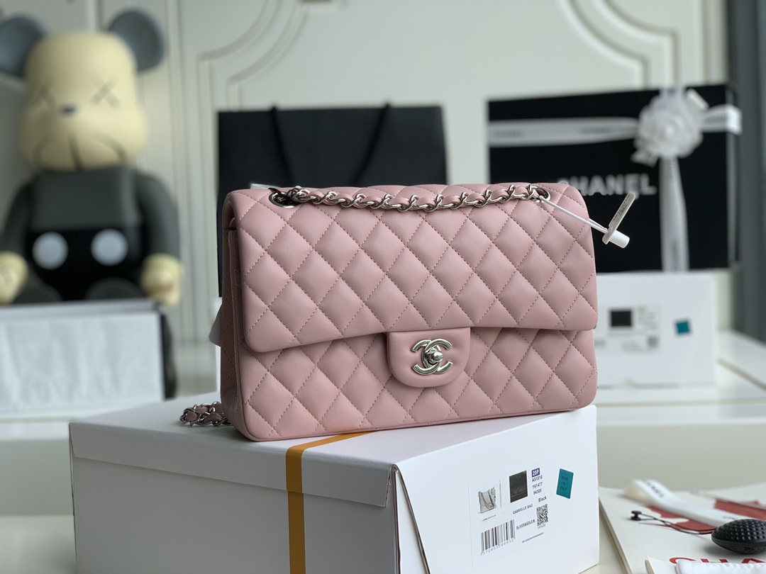 Ch@nel Flap Bag-Lambskin-25CM