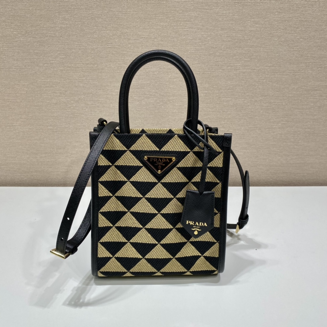 Pra*a small tote in saffiano leather 1ba355-17*19*6cm