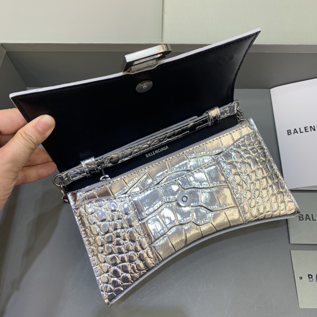 Ba*len*cia*ga hourglass wallet on chain-19*4*12cm