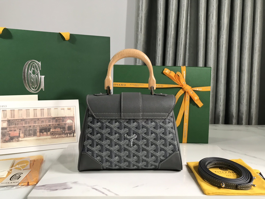 G09ard coated canvas and leather saigon top handle bag-21cm