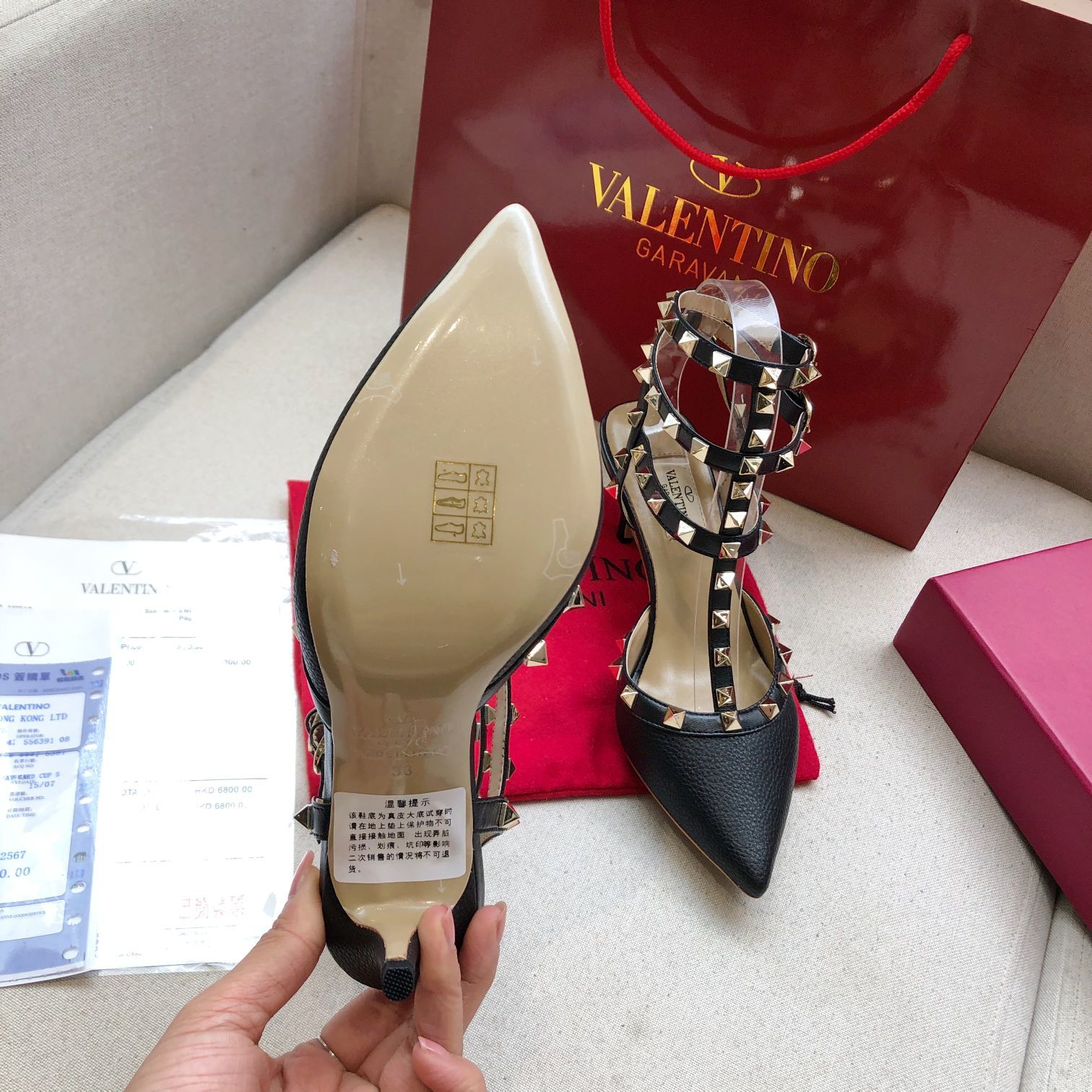 Va1e*ntin0 heels-patent leather-9.5cm