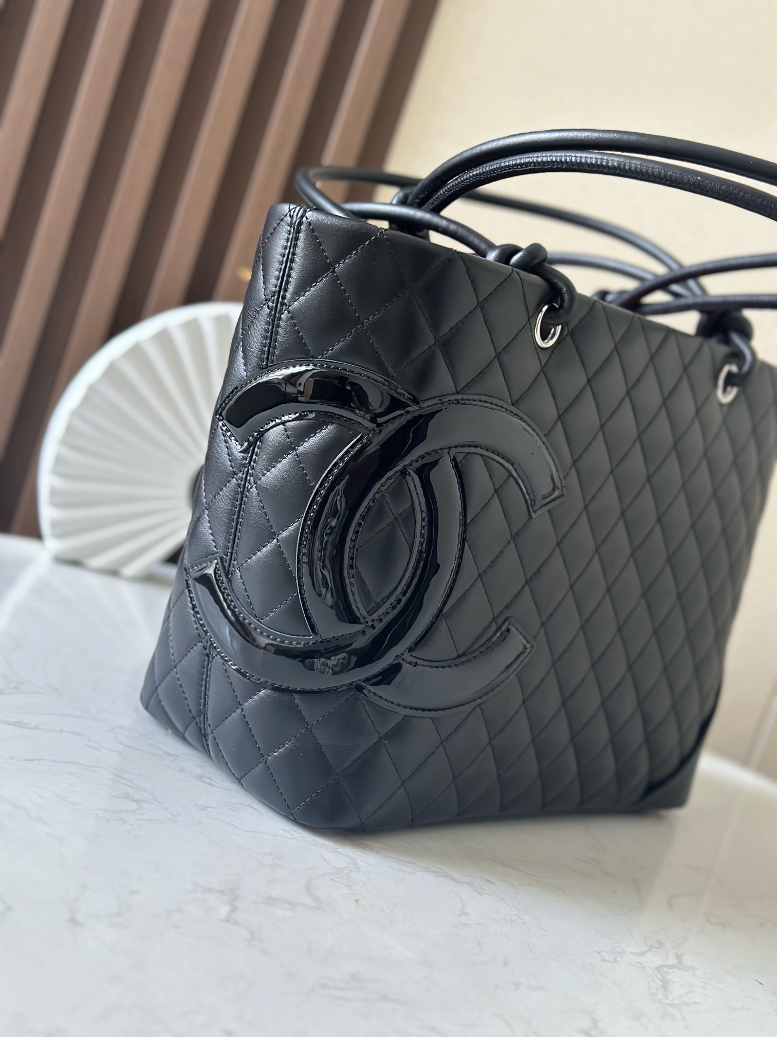 Ch@nel Cambon Line Coco Mark Large Tote Shoulder Bag -30*25*15CM