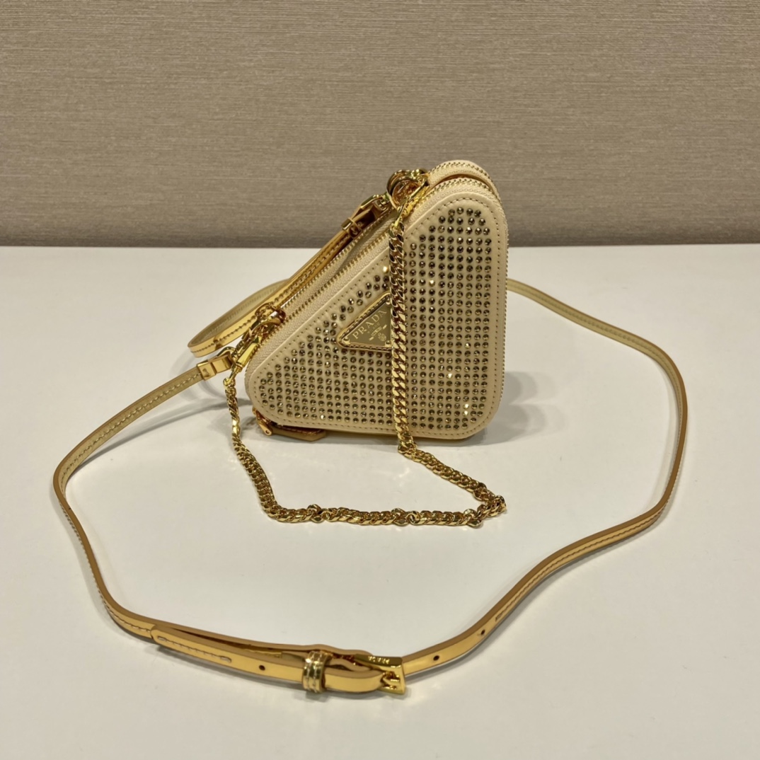 Pra*a 1nr015 double triangle bag -15*10*5cm