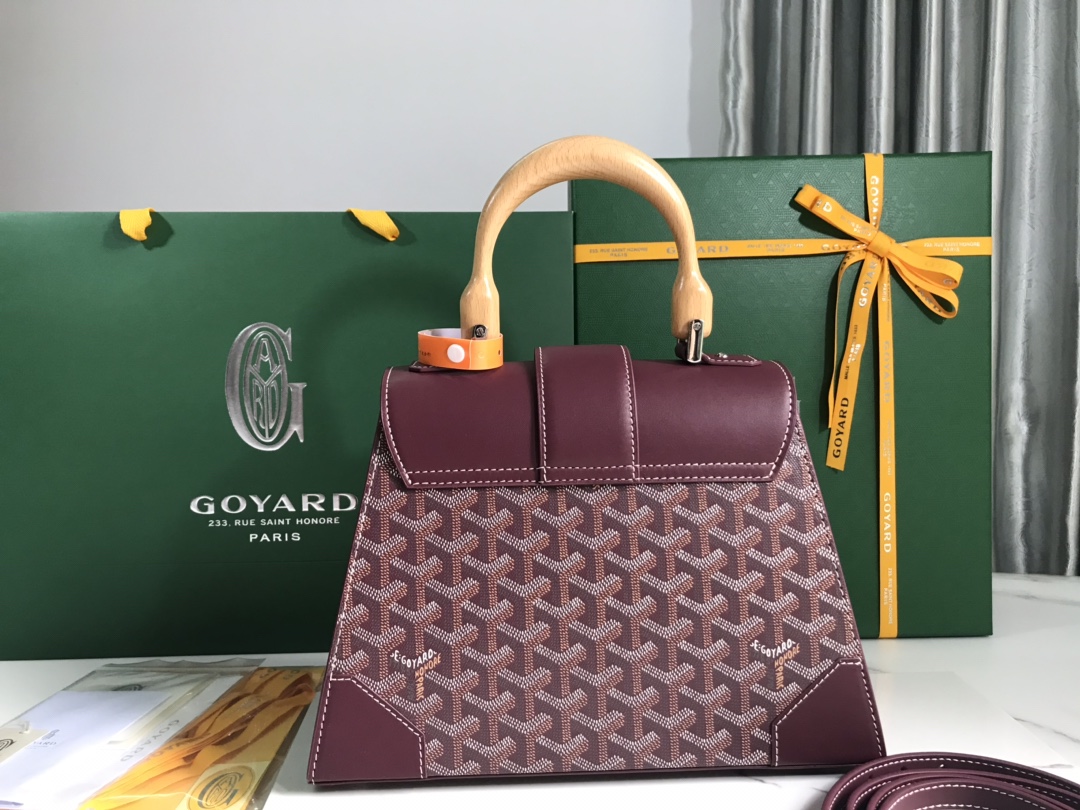 Go*ard coated canvas and leather saigon top handle bag-28×20×12cm