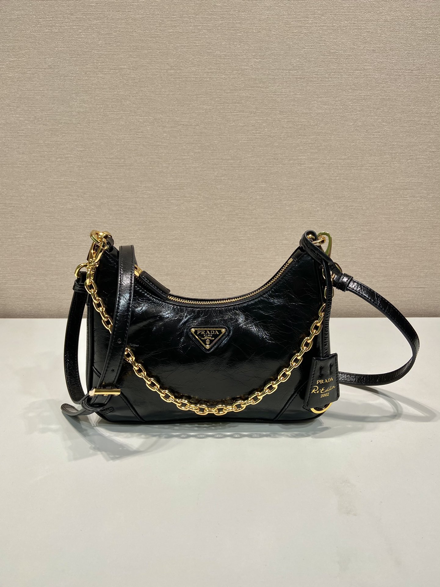 Pra*a nylon 1bc204b hobo bag-23*17*6.5cm