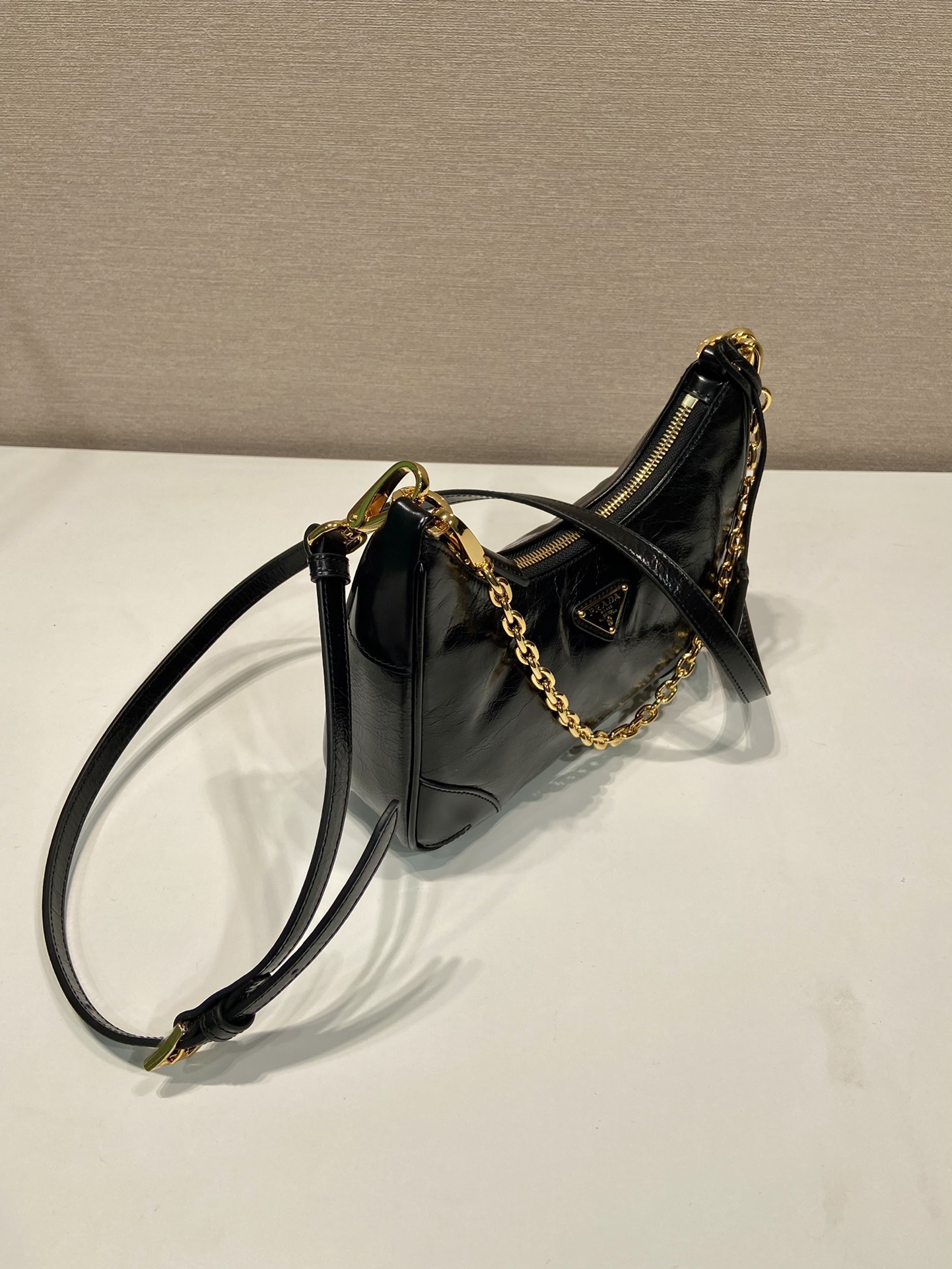 Pra*a nylon 1bc204b hobo bag-23*17*6.5cm