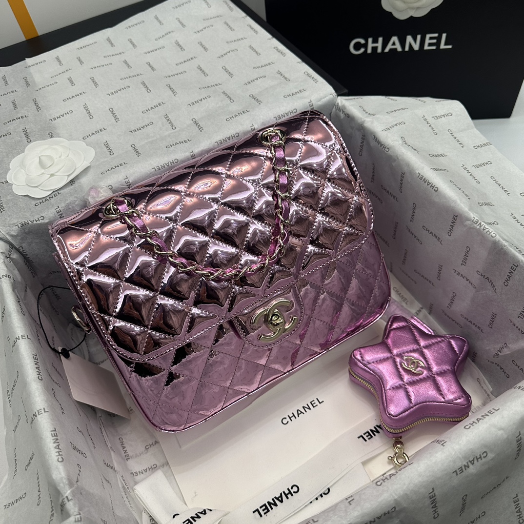 Ch@nel 2024SS Backpack & Star Coin Purse-18.5*23.5*8.5CM