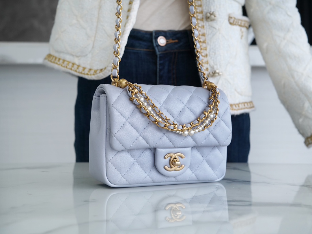 Ch@nel Flap Bag-12.5*17*5CM