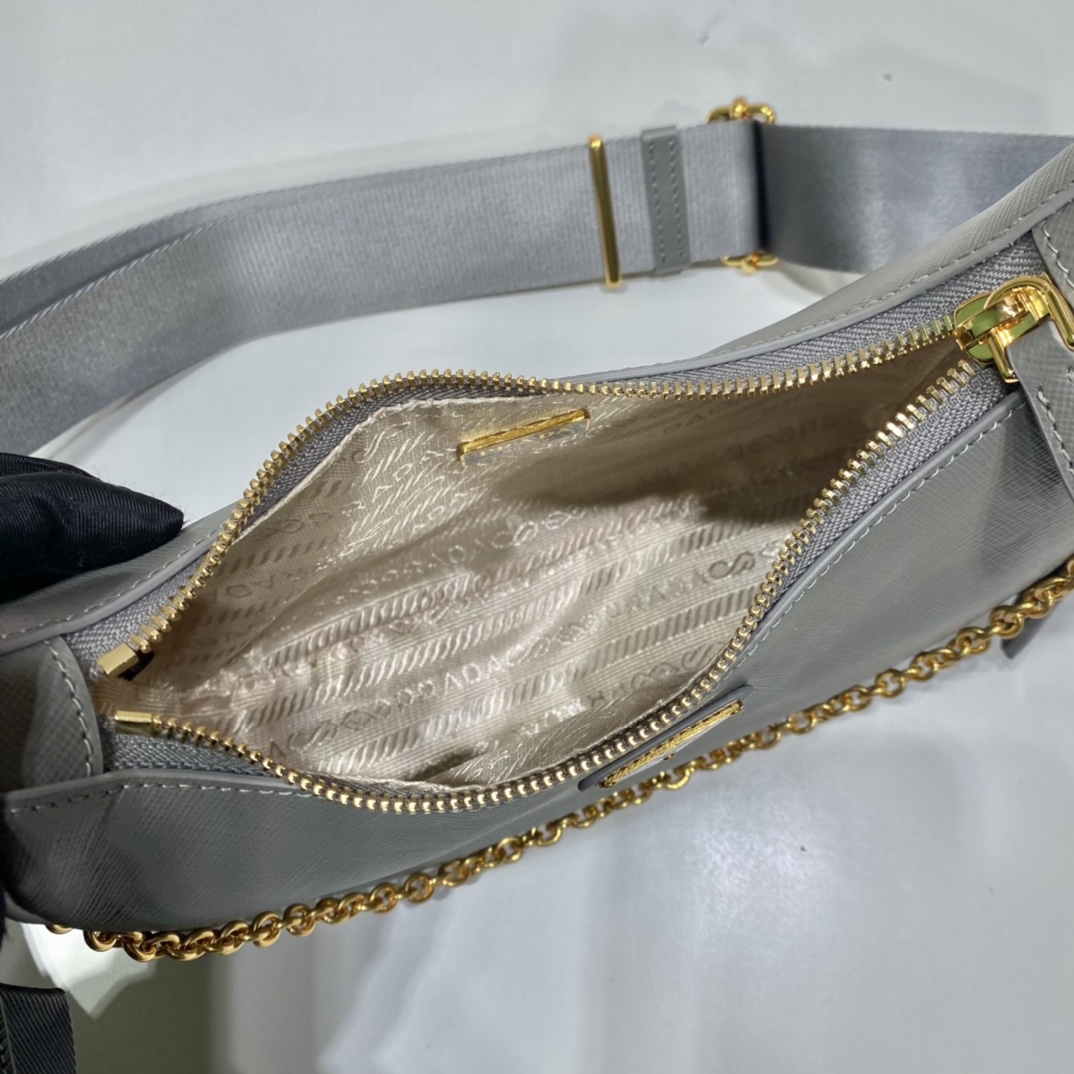 Pra*a nylon hobo bag-bh204 -23*17*6.5cm