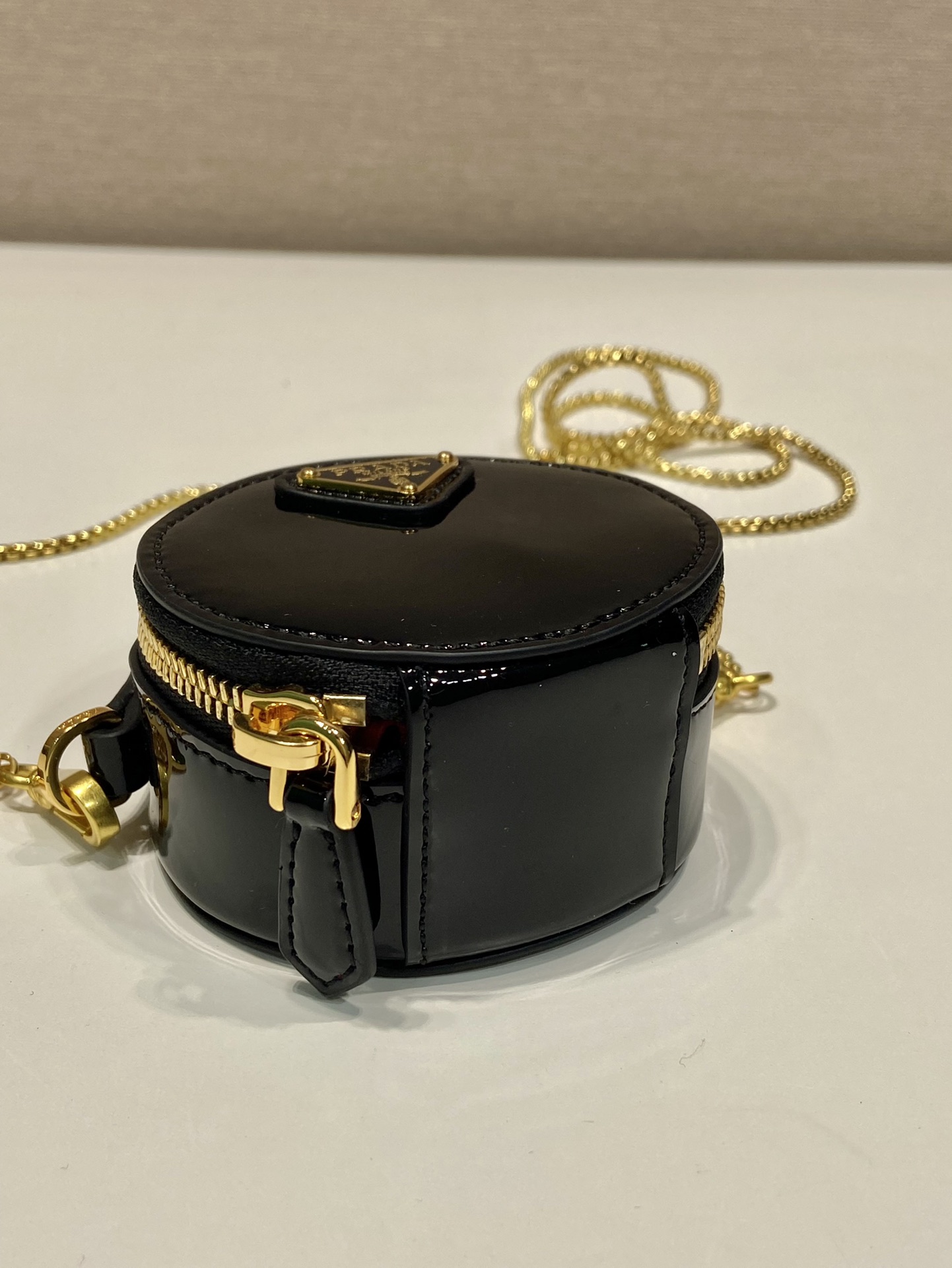 Pra*a 1nr023 mini round bag-8*8*3.5cm