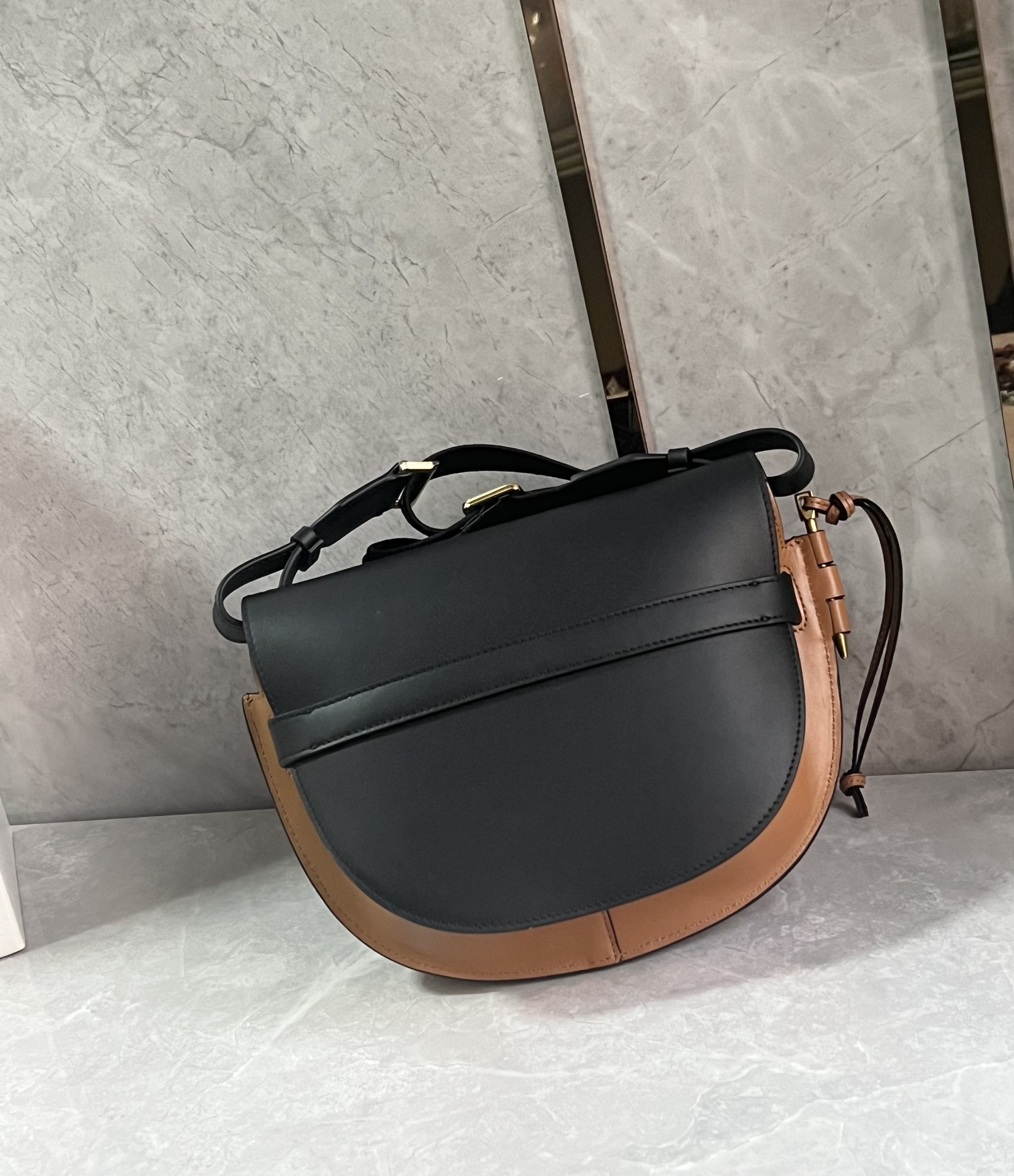 L0ew* puzzle gatedual bag-25*19*11.5cm