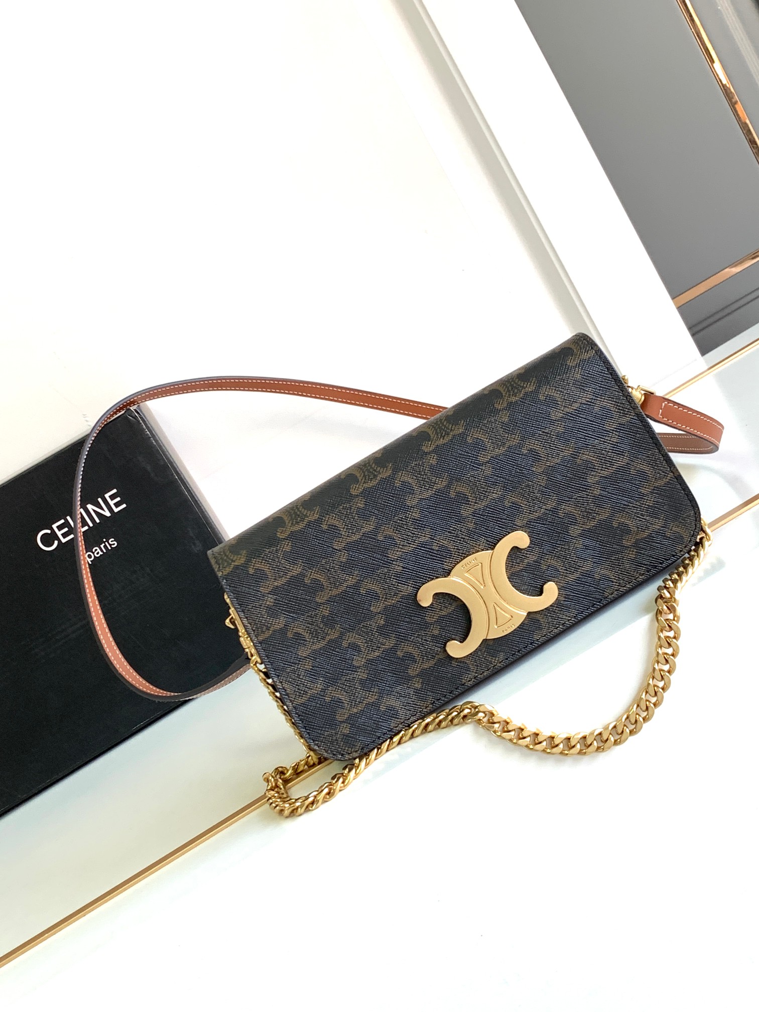Ce**e multi pochette triomphe bag-20.5x11x4cm
