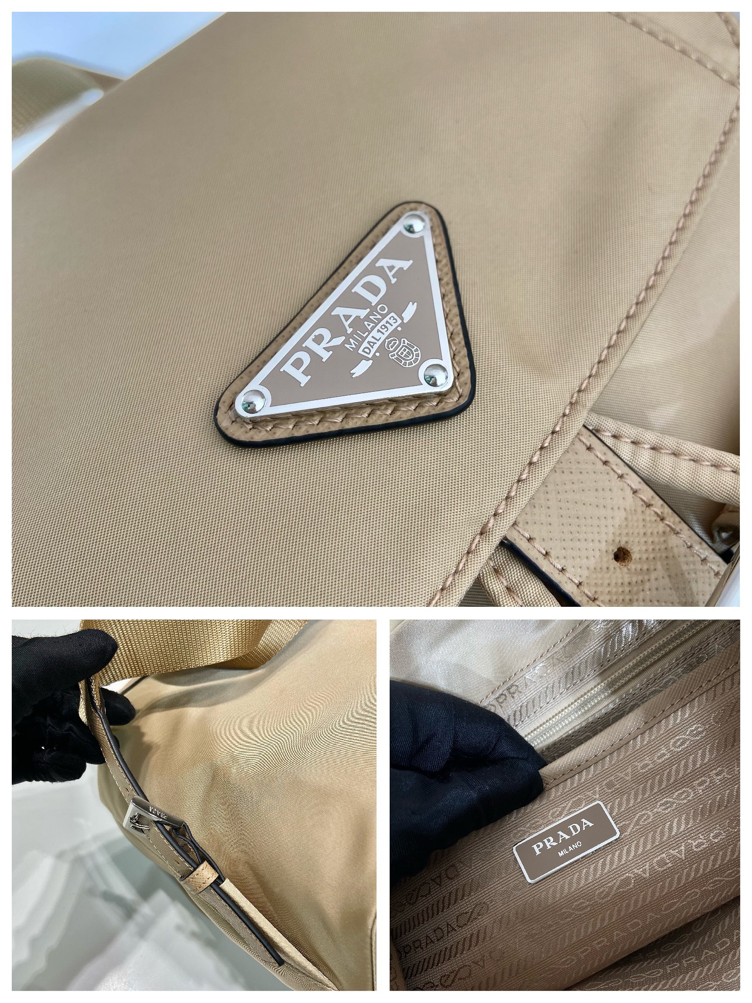 Pra*a re-nylon 1bz677 backpack-12*23.5*28cm
