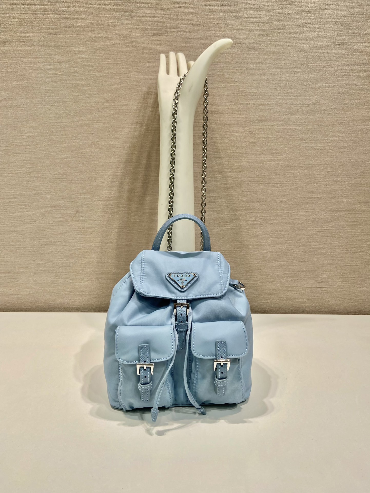 Pra*a re-nylon 1bh029 backpack-17*18.5*8cm
