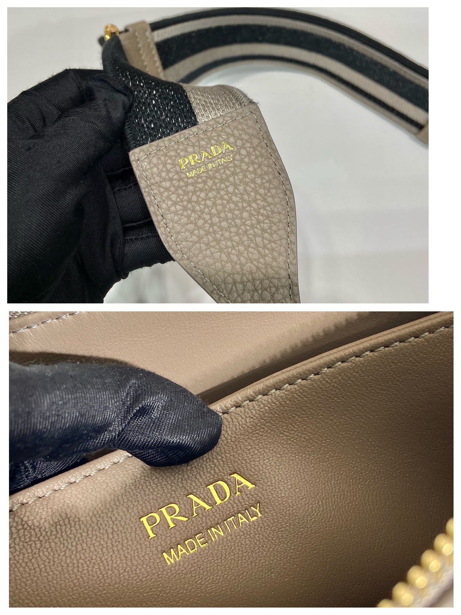 Pra*a leather shoulder bag-1bh194-25*14*6.5cm