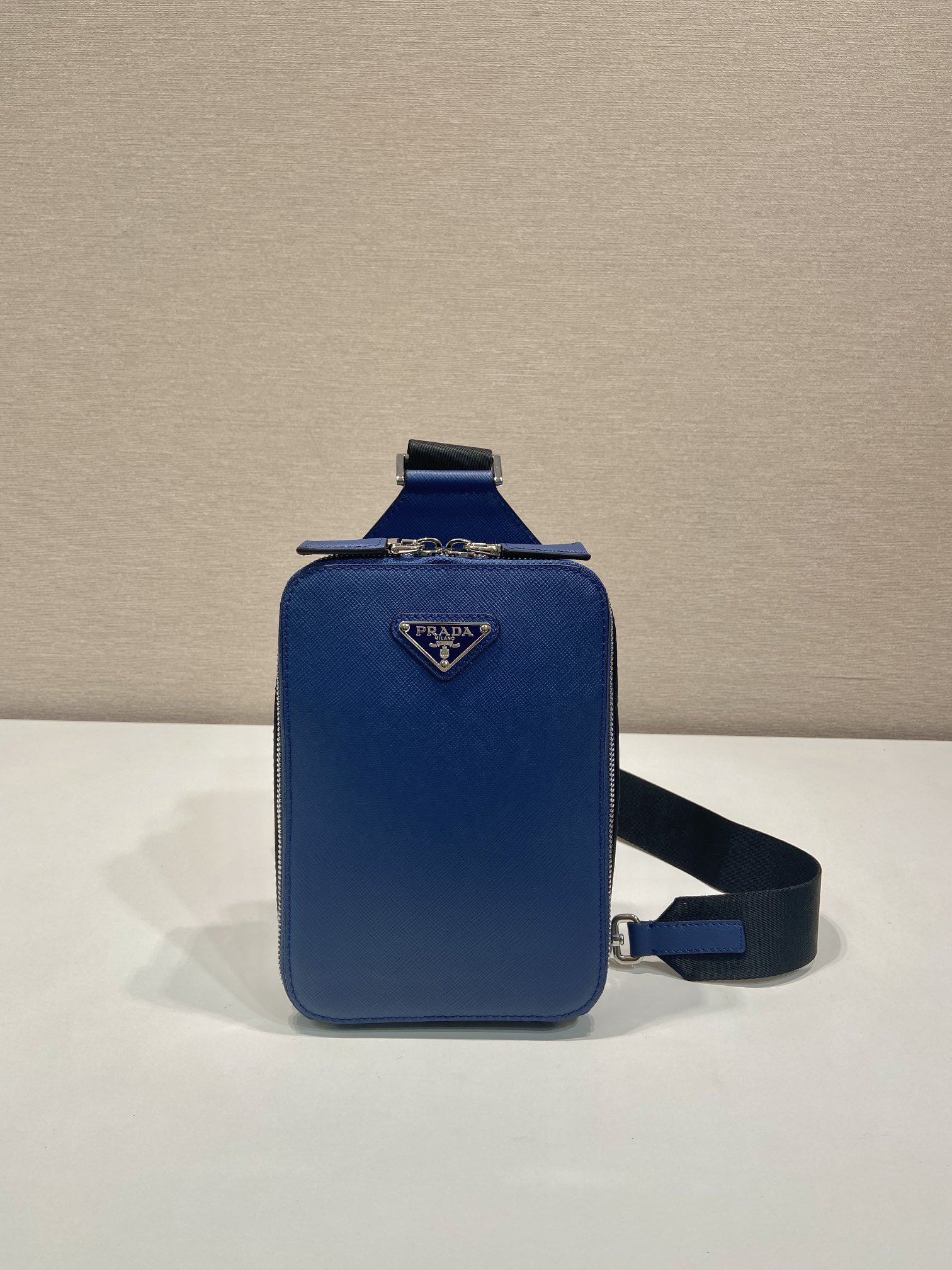 Pra*a 2vz106 Pra*a brique saffiano leather bag-14*20*5cm
