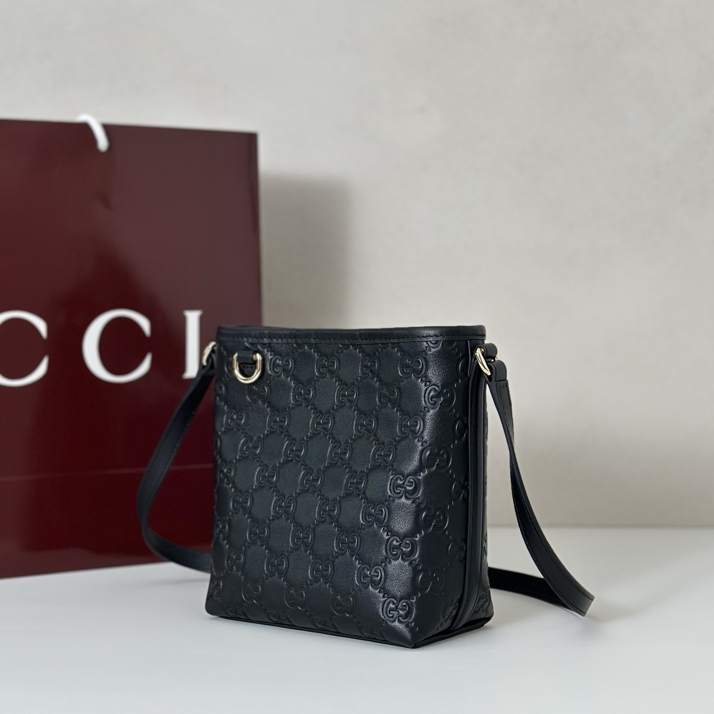 Guc-ci GG Emblem Tote Bag-16*18*8CM