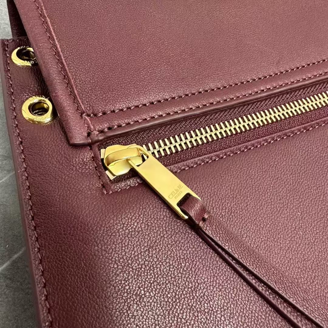 Celin* Soft Triomphe Besace Leather Shoulder Bag-32x7x27CM