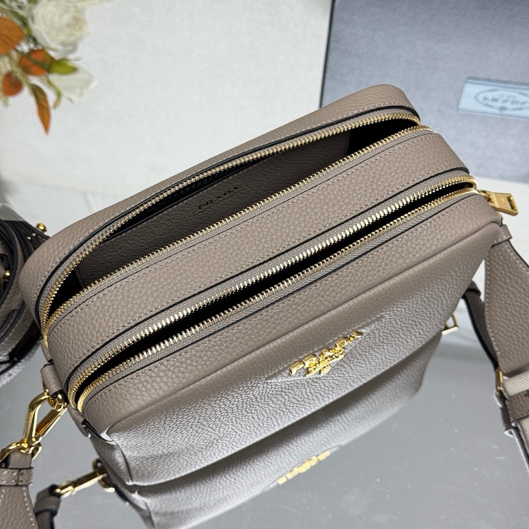 Pra*a Leather Shoulder Bag-1BH082-22*14*8CM