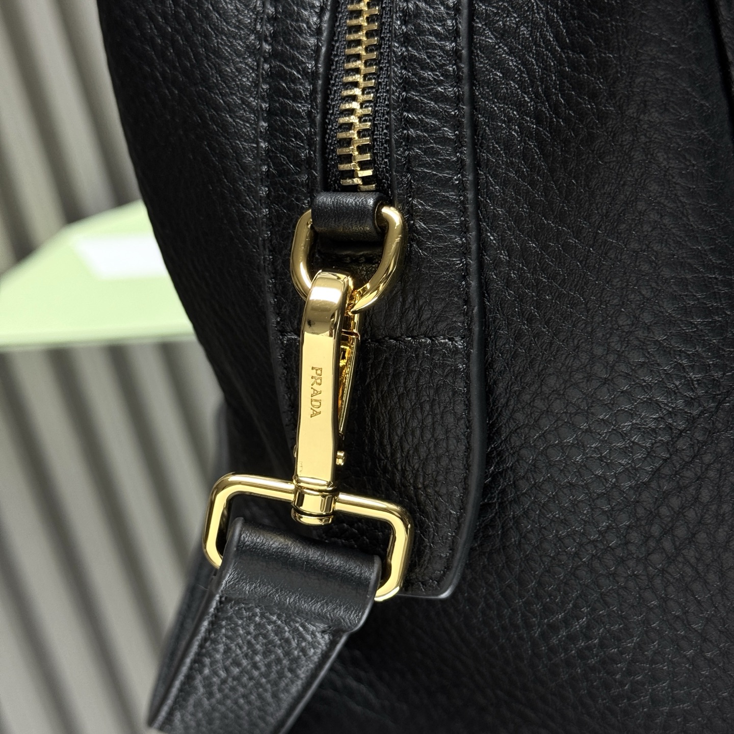 Pra*a Leather Handbag 1BB148-33*22*14CM