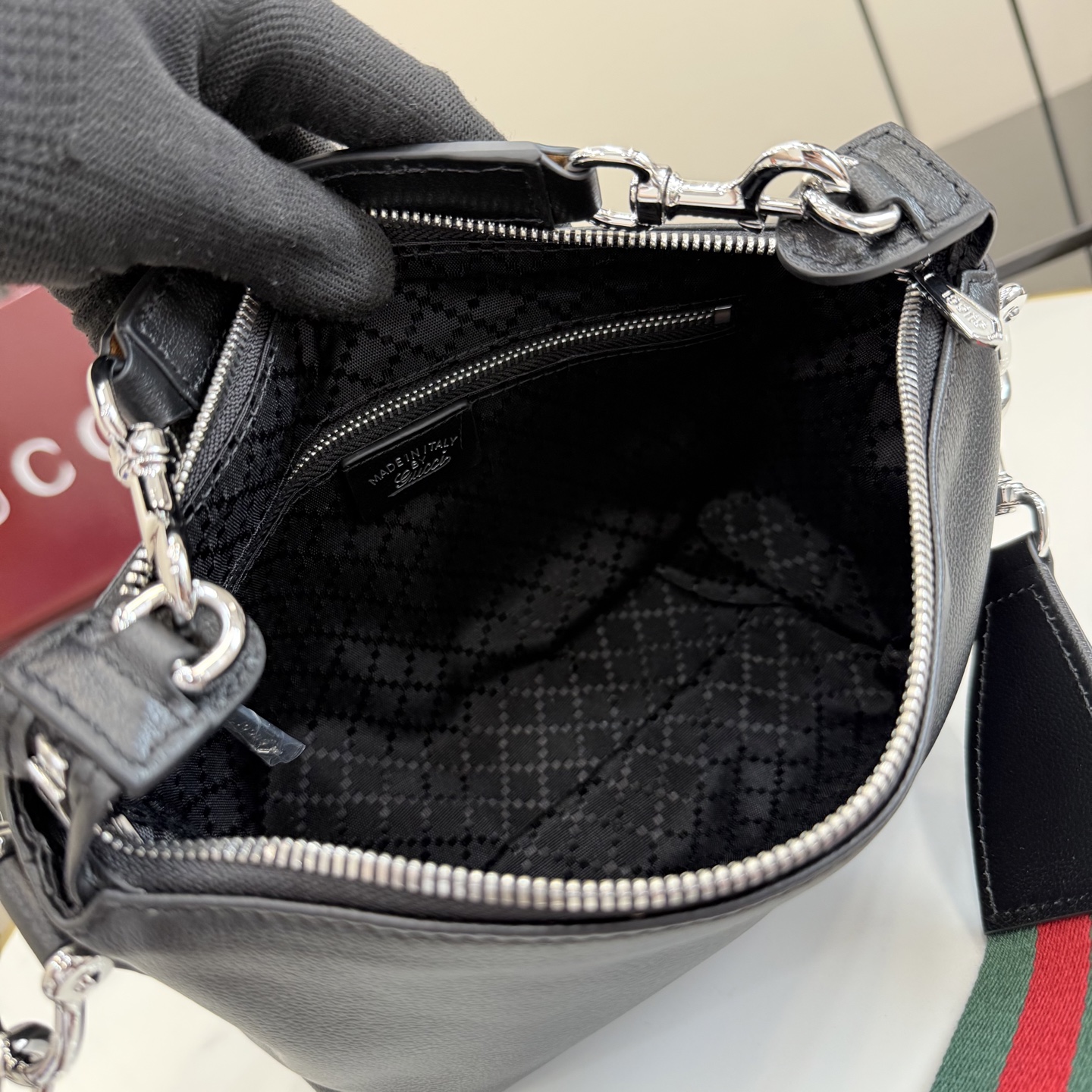 Guc*ci Brera Leather Shoulder Bag-25.5*14*8CM