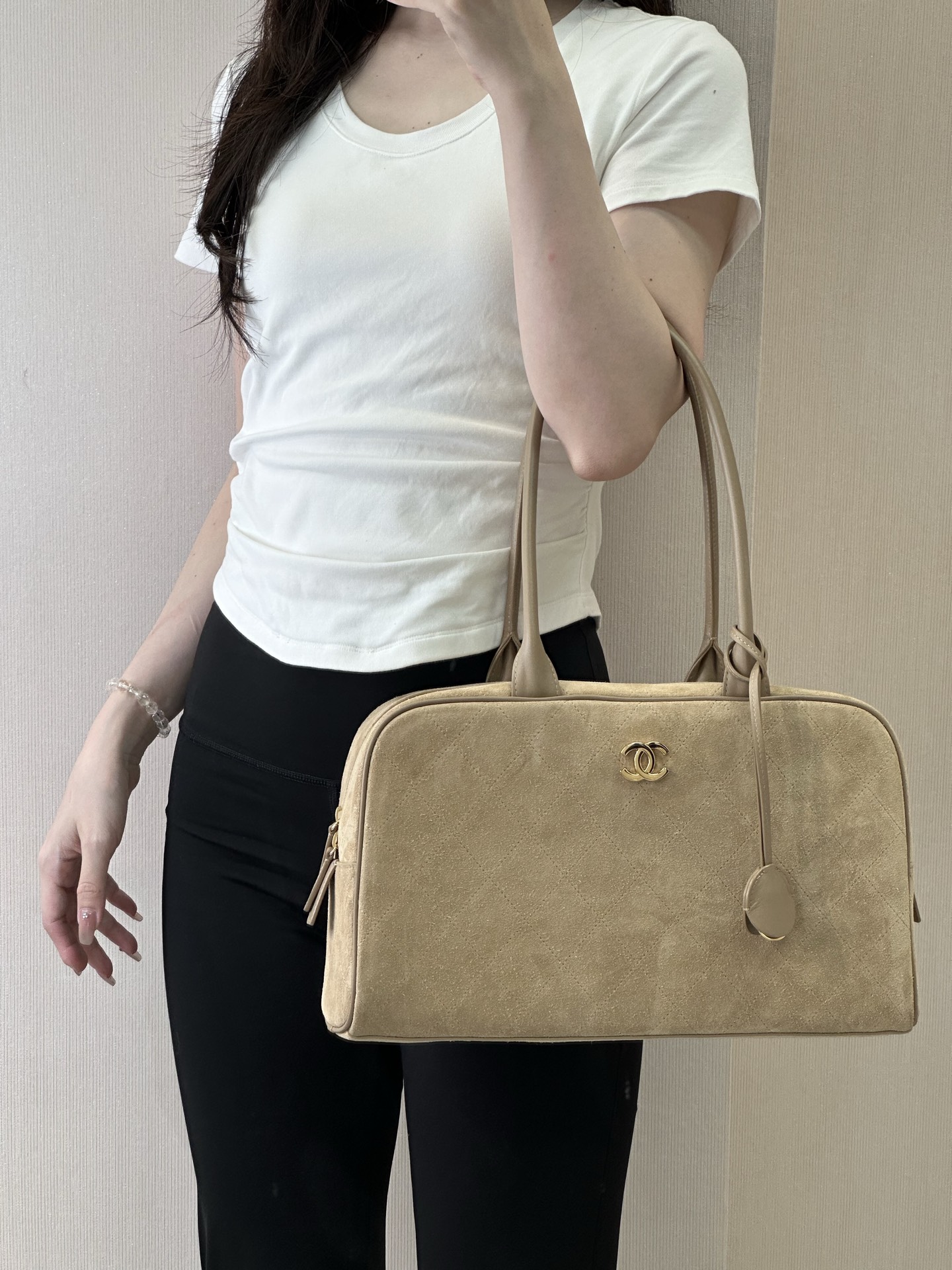 Ch@nel Bowling Bag-19*35.5*12.5CM