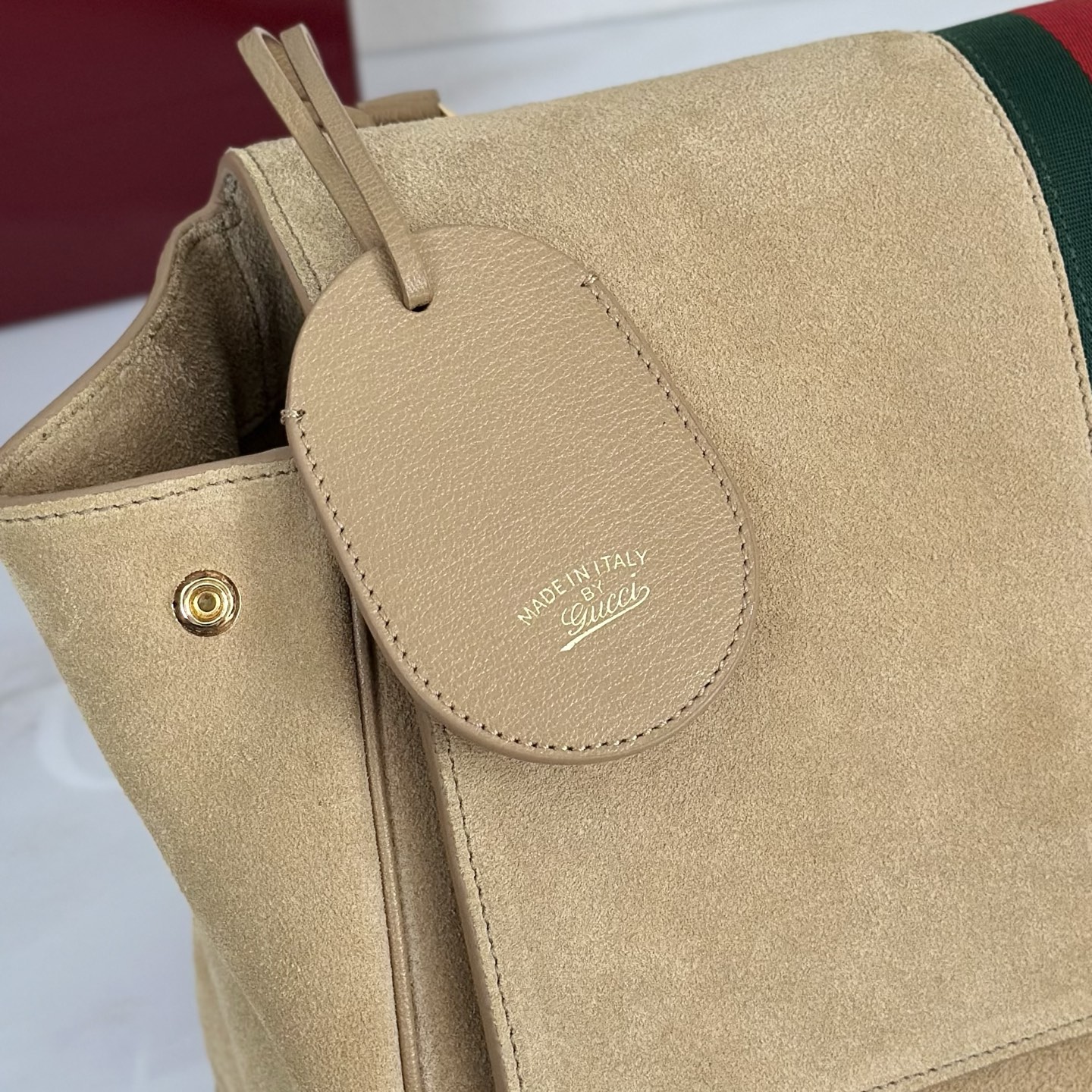 Gvc*1 Paparazzo Medium Top Handle Bag In Sand Suede-37*29*13CM